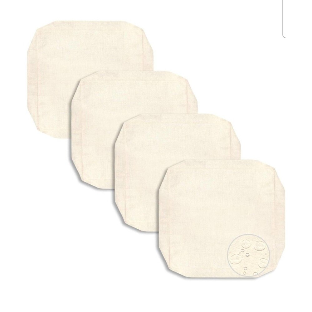 PureFit 4 Pack Cream Outdoor Patio Cushion Covers 22x20x4 Waterproof Zipper